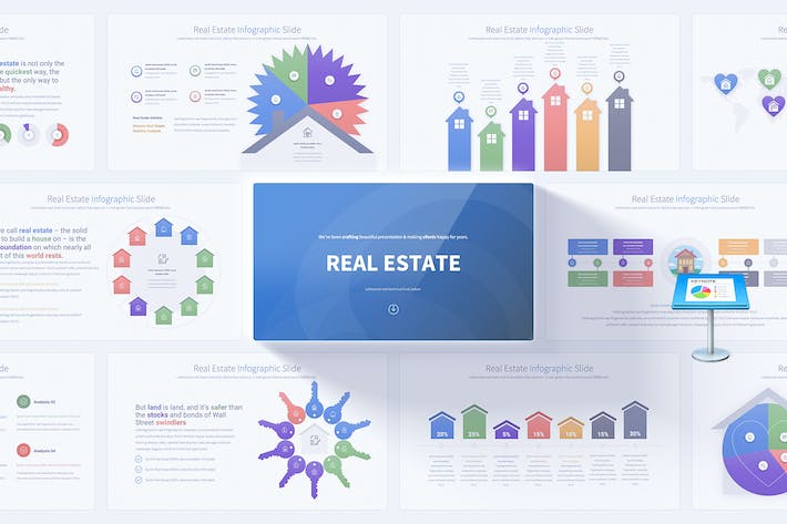房地产行业数据分析图形图表keynote模板 - PPT派