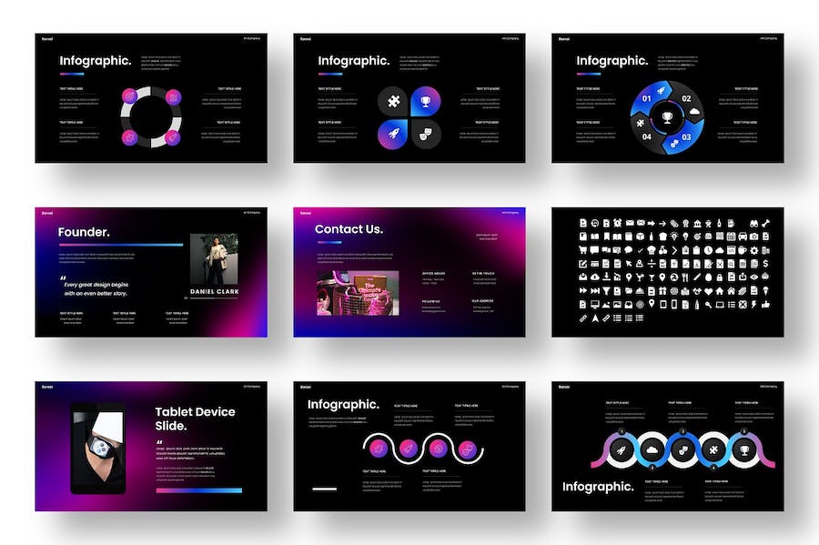 紫色渐变商务项目路演PPT模板 - PPT派