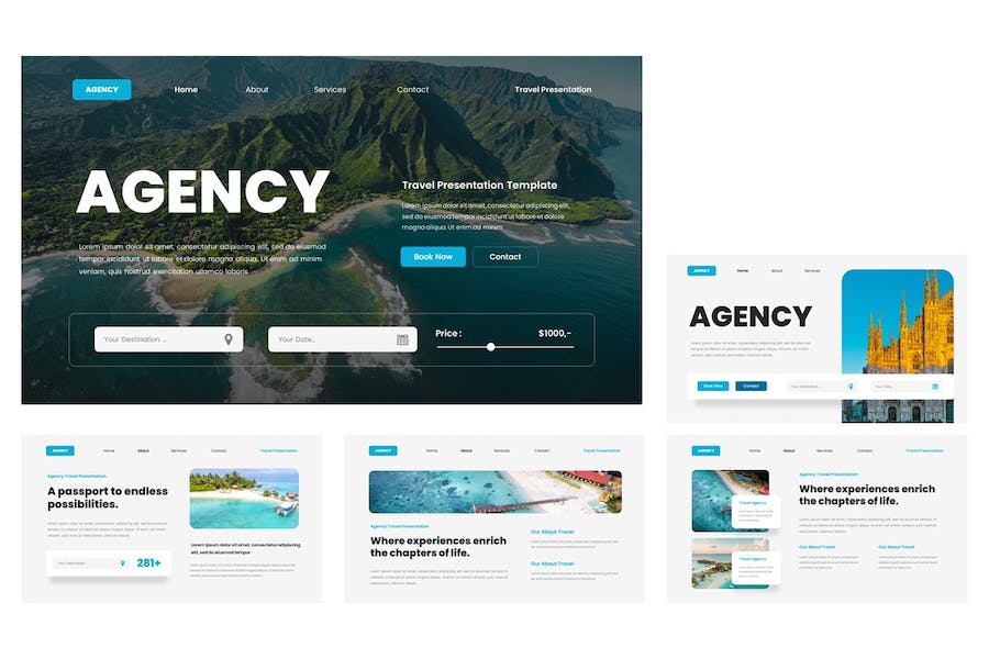 旅游旅行服务推介Keynote模板 - PPT派