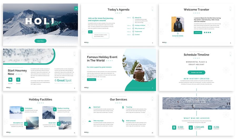 冬季假期营销推广主题Keynote模板 - PPT派