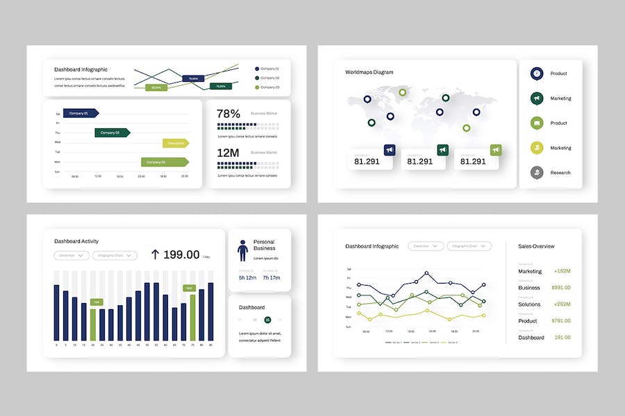 仪表板数据监控展示PPT模板 - PPT派