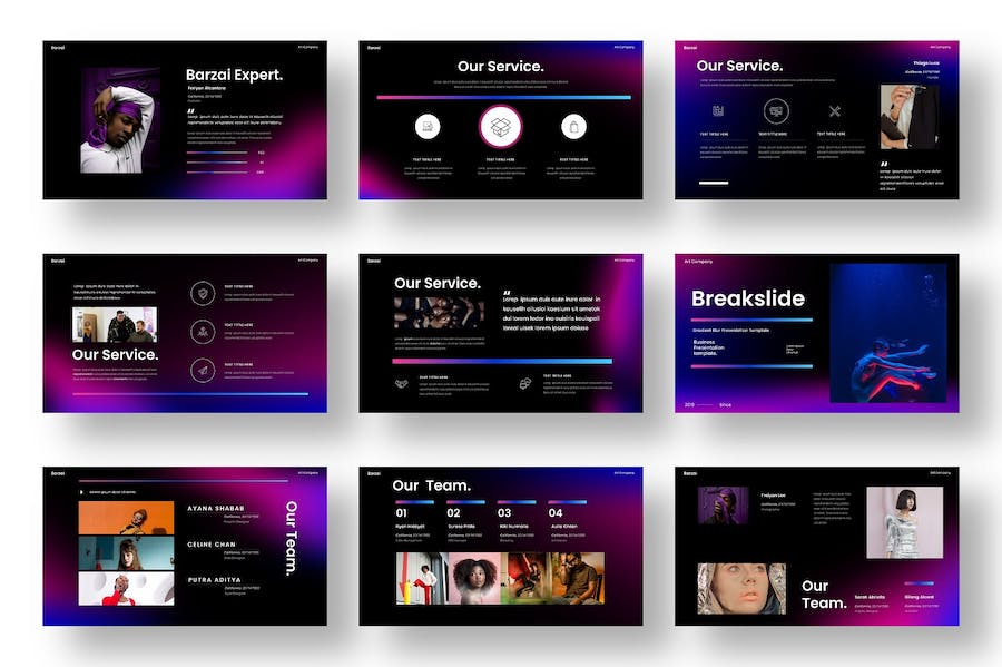 紫色渐变商务项目路演PPT模板 - PPT派
