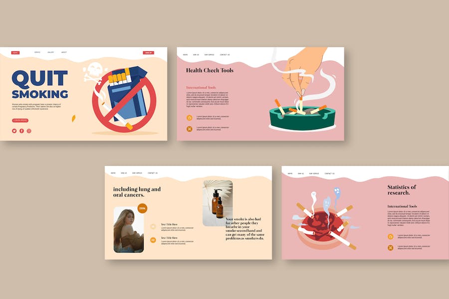 戒烟健康宣传教育推广PPT模板 - PPT派