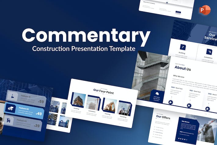 Commentary-blue-dynamic-construction-powerpoint - PPT派