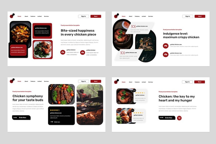 国外高档餐饮美食主题商务PPT模板 - PPT派