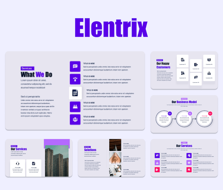 紫色创意公司介绍演示PPT模板 - PPT派