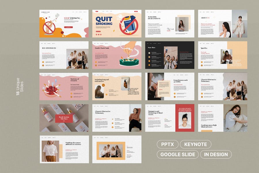 戒烟健康宣传教育推广PPT模板 - PPT派