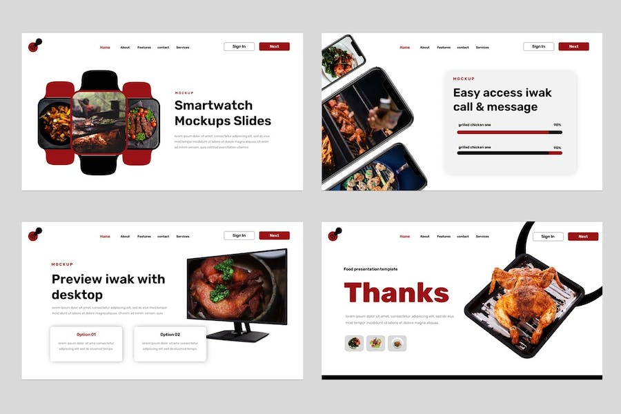 国外高档餐饮美食主题商务PPT模板 - PPT派