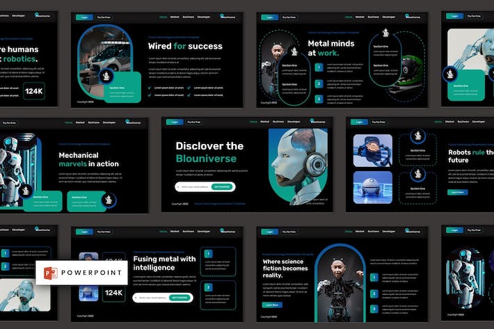 专业人工智能AI技术分析PPT模板 - PPT派