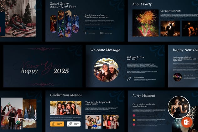 新年快乐庆祝活动方案展示PPT模板 - PPT派