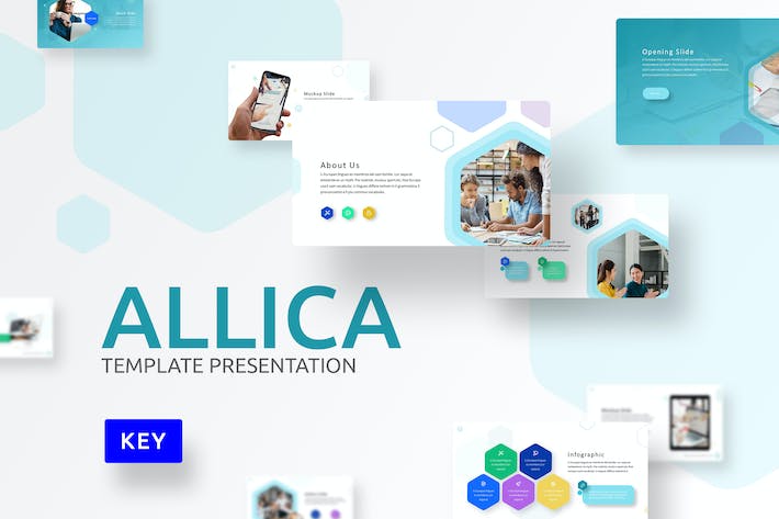 六角形设计商业商务通用keynote模板 - PPT派