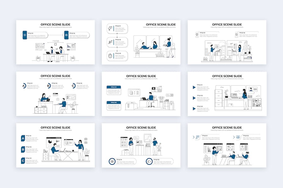 办公场景商务活动信息图表PPT模板 - PPT派