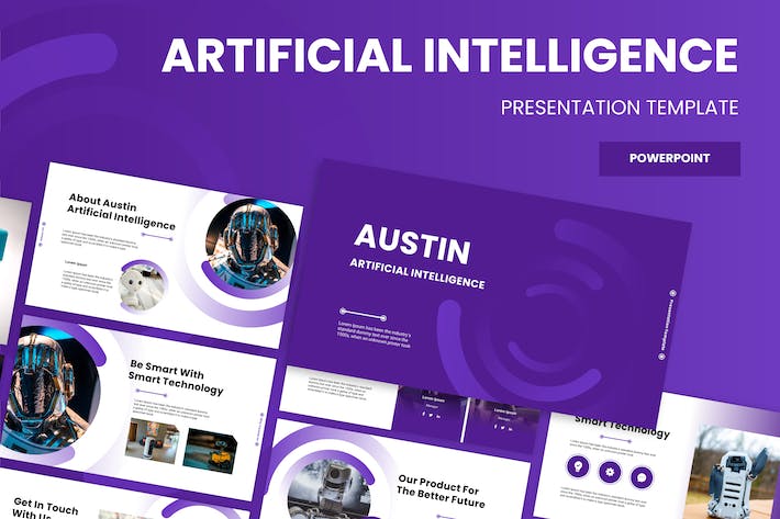 人工智能技术应用解决方案PPT模板 - PPT派