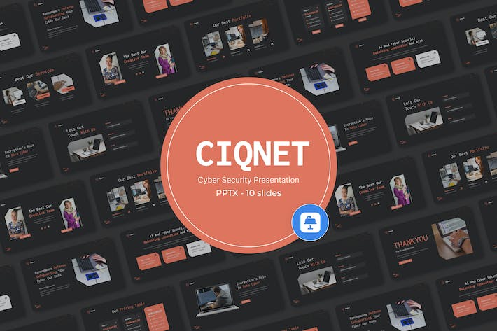 暗黑风格网络安全主题Keynote演示文稿 - PPT派