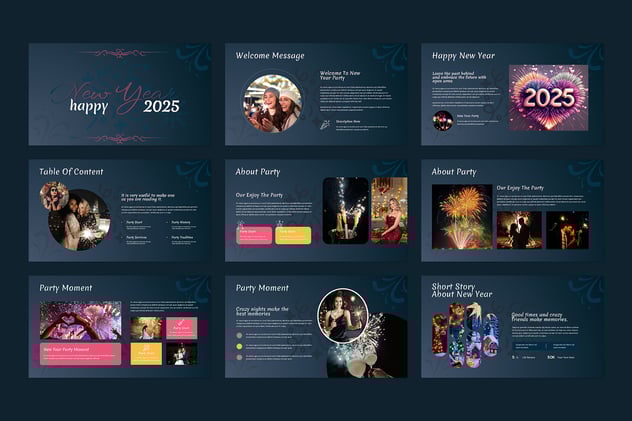 新年快乐庆祝活动方案展示PPT模板 - PPT派