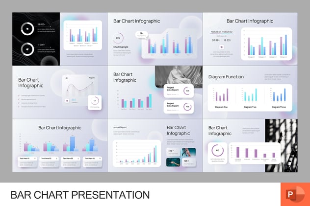 条形图数据统计展示PPT模板 - PPT派