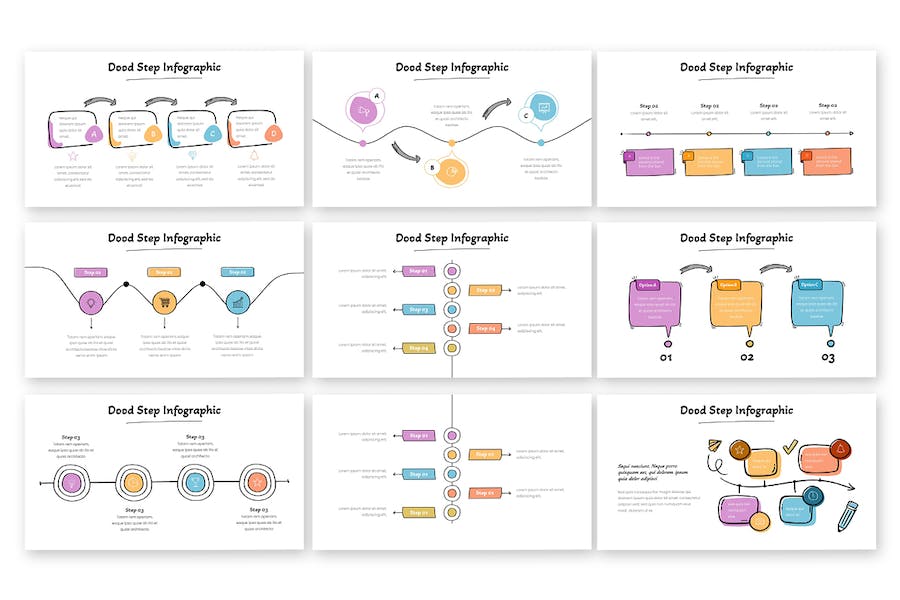 涂鸦风格创意数据信息图Keynote模板 - PPT派