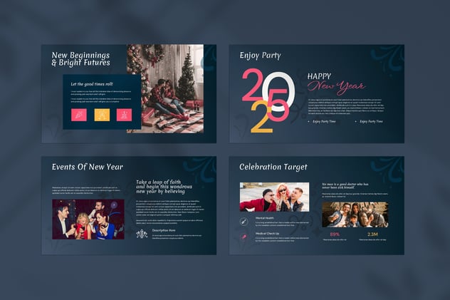 新年快乐庆祝活动方案展示PPT模板 - PPT派