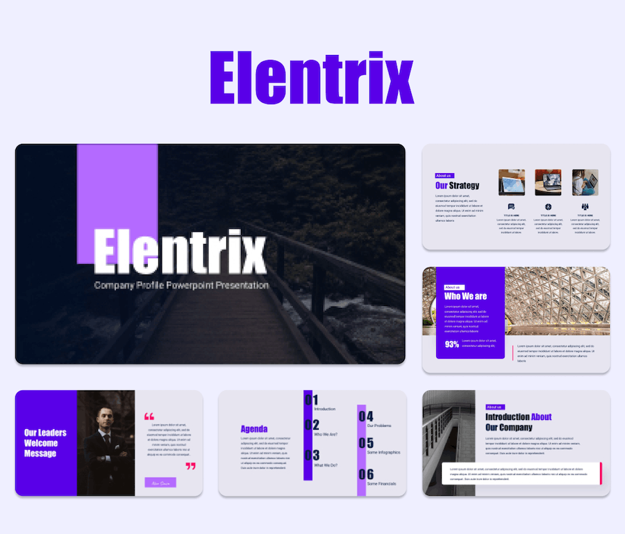 紫色创意公司介绍演示PPT模板 - PPT派