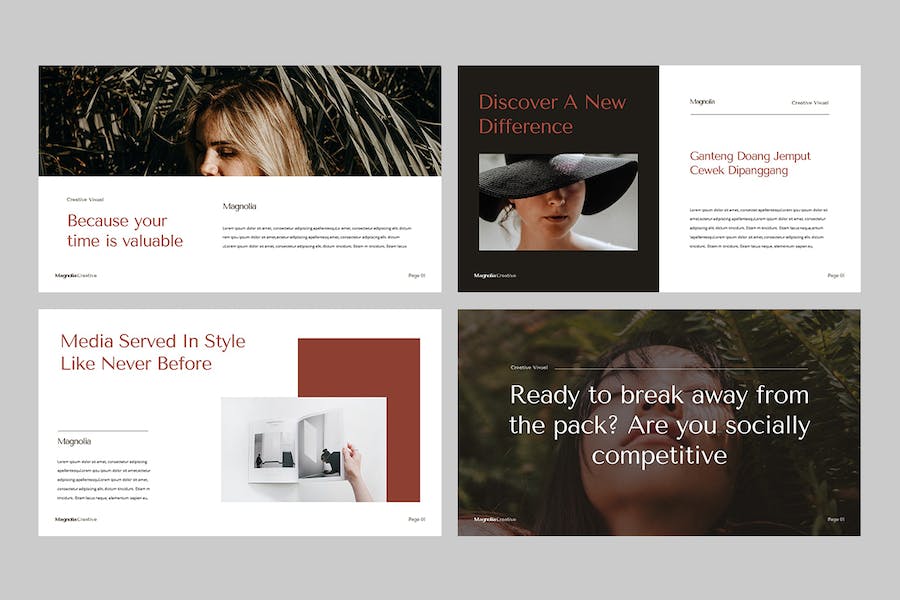 时尚优雅品牌推广展示Keynote模板 - PPT派