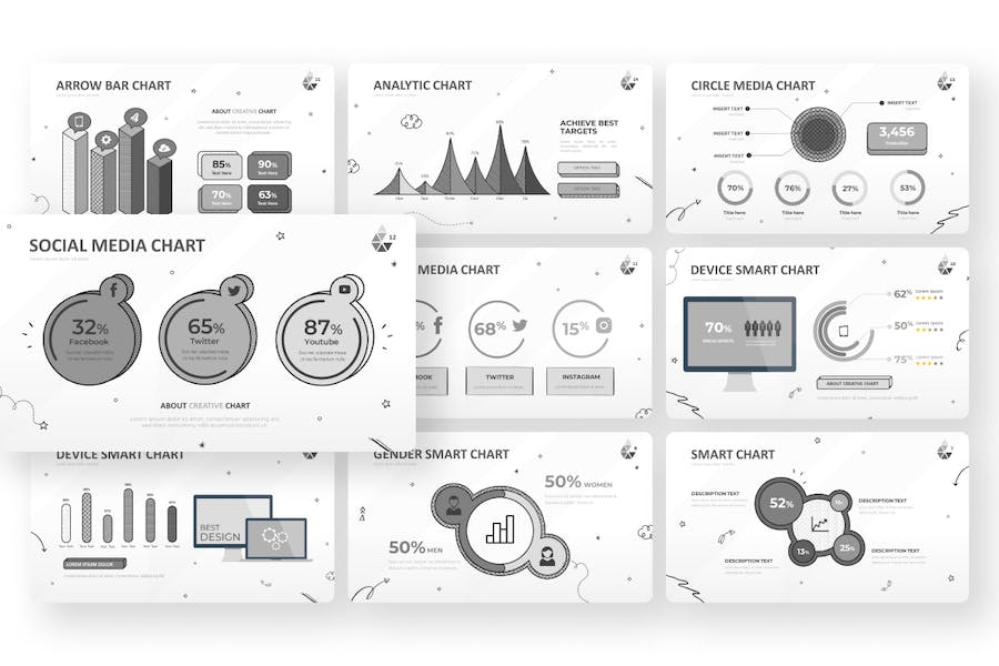 Smart-chart-infographic-doodle-keynote-template - PPT派