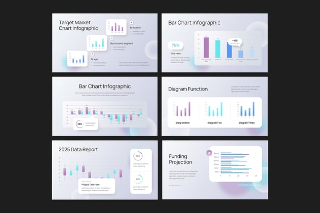 条形图数据统计展示PPT模板 - PPT派