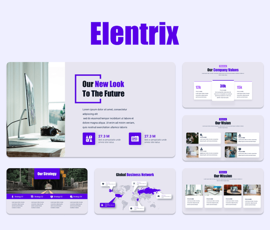 紫色创意公司介绍演示PPT模板 - PPT派