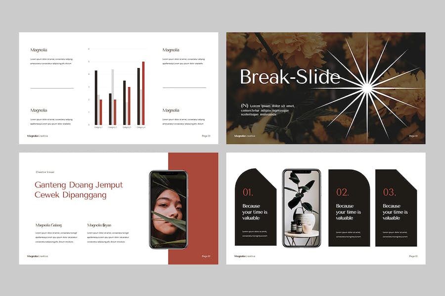 时尚优雅品牌推广展示Keynote模板 - PPT派