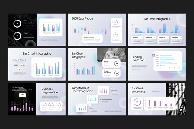 条形图数据统计展示PPT模板 - PPT派