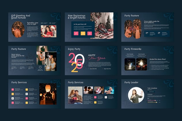 新年快乐庆祝活动方案展示PPT模板 - PPT派