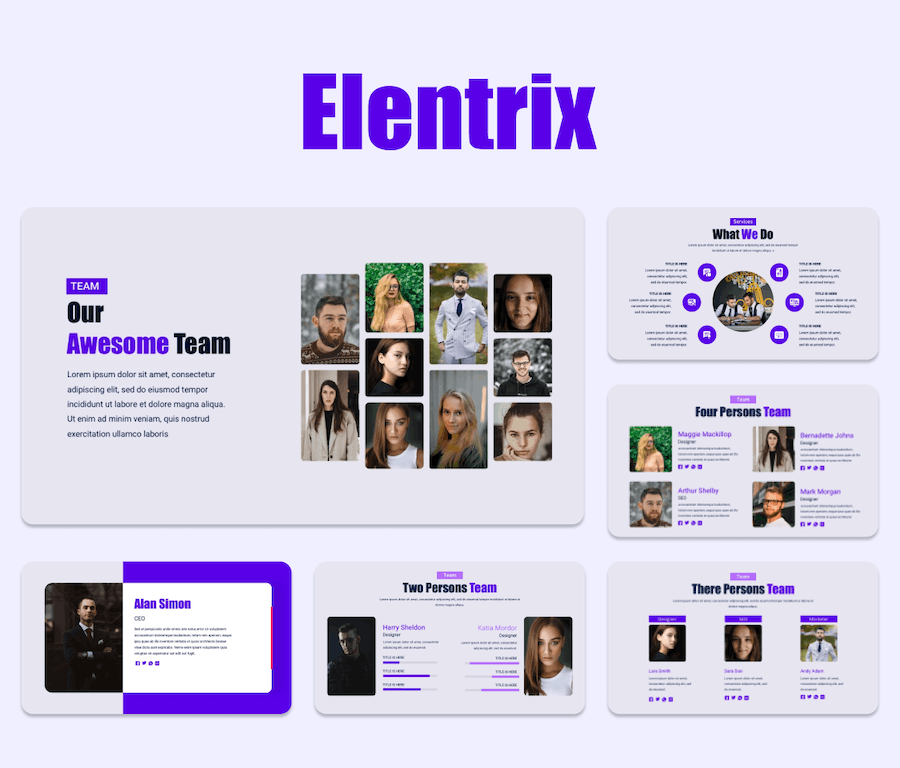 紫色创意公司介绍演示PPT模板 - PPT派