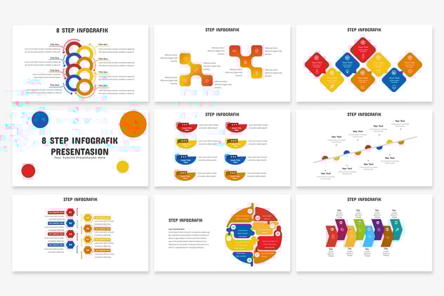 8步骤项目实施流程信息图形展示Keynote模板 - PPT派
