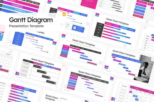 项目甘特图进度规划PPT模板 - PPT派