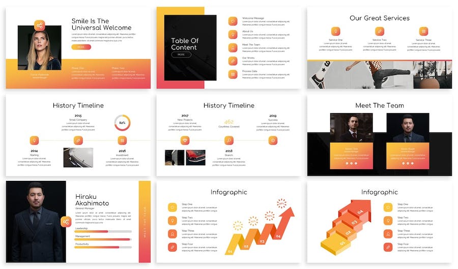 创意渐变设计艺术展示Keynote模板 - PPT派