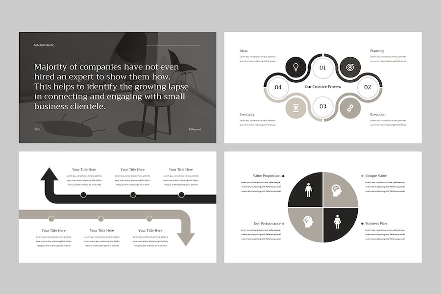 极简主义黑白风格商务PPT模板 - PPT派