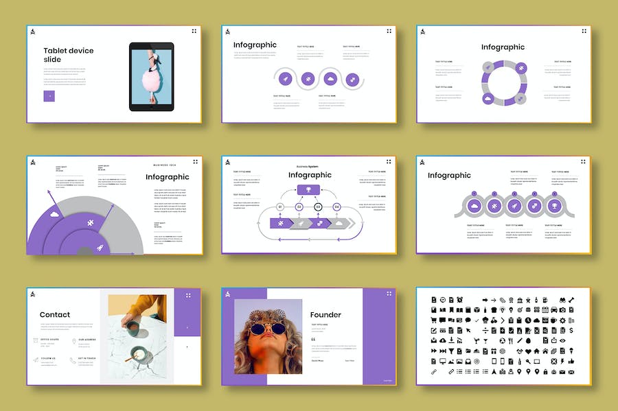 彩色图片拼贴商务策划Keynote模板 - PPT派