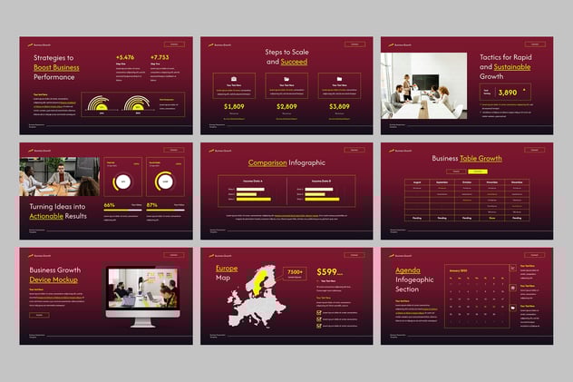 业务增长战略规划分析PPT模板 - PPT派