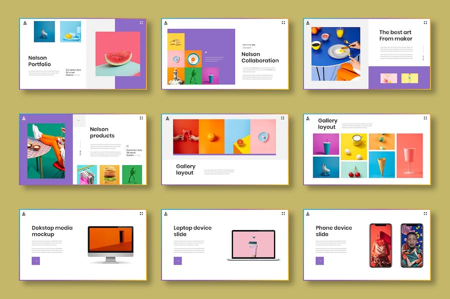 彩色图片拼贴商务策划Keynote模板 - PPT派