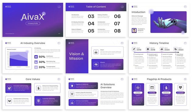 人工智能商业企业应用方案PPT模板 - PPT派