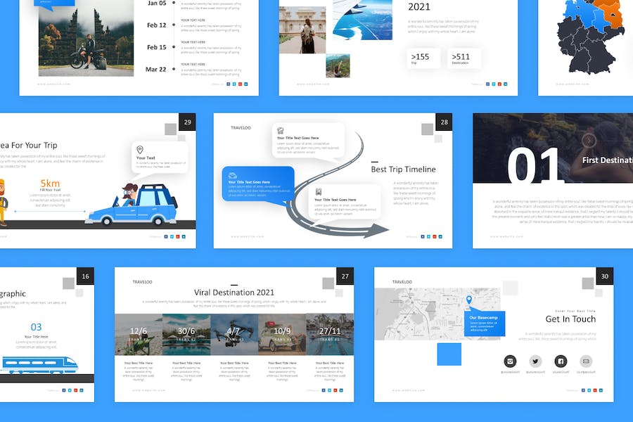 Traveloo-旅游-主题演讲-模板 - PPT派