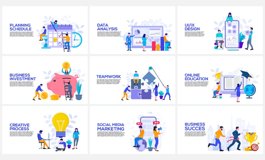 动态矢量插画主题Keynote模板 - PPT派