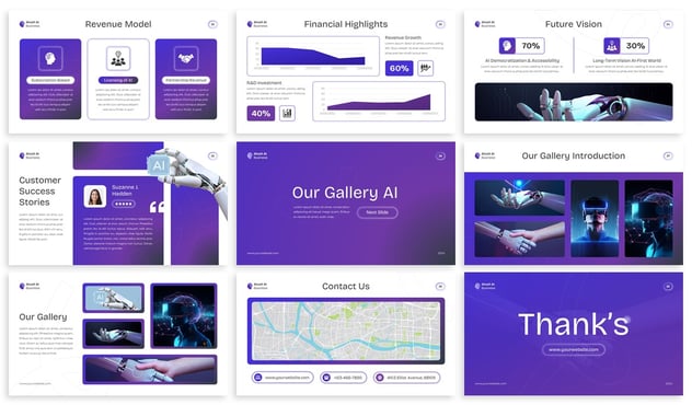 人工智能商业企业应用方案PPT模板 - PPT派