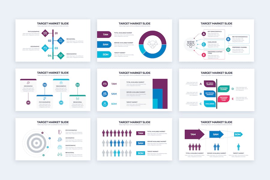 目标市场分析数据信息图形PPT模板 - PPT派