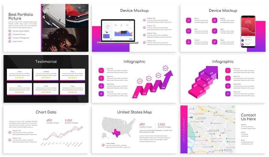 创意渐变设计艺术展示Keynote模板 - PPT派