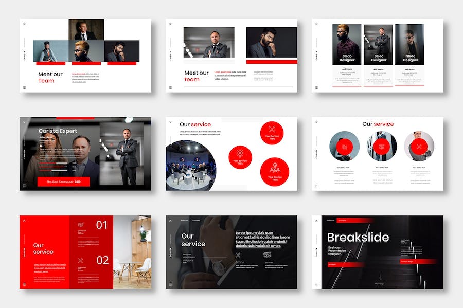 红色主题商务企业品牌宣传推广Keynote模板 - PPT派