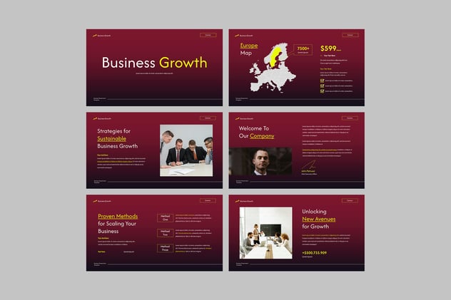 业务增长战略规划分析PPT模板 - PPT派