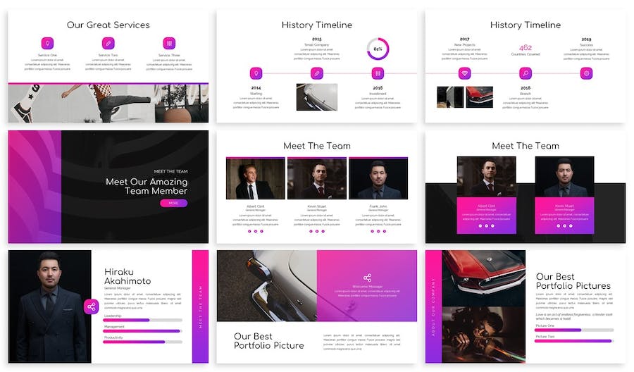 创意渐变设计艺术展示Keynote模板 - PPT派