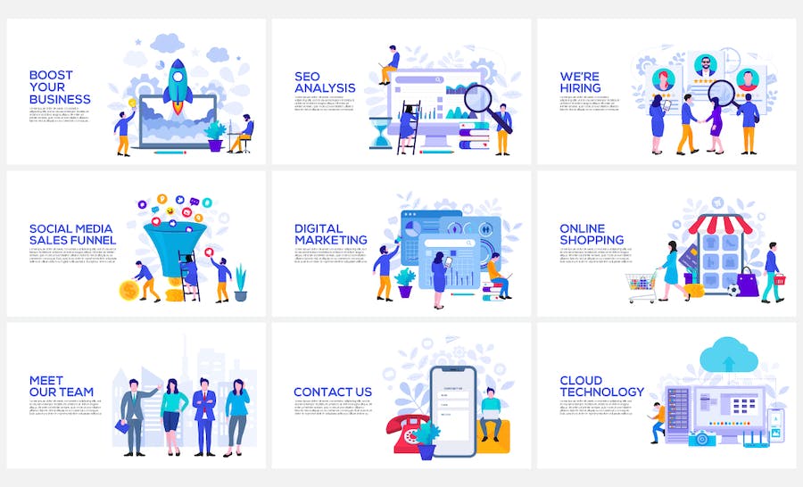 动态矢量插画主题Keynote模板 - PPT派