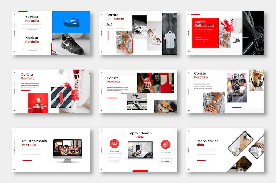 红色主题商务企业品牌宣传推广Keynote模板 - PPT派