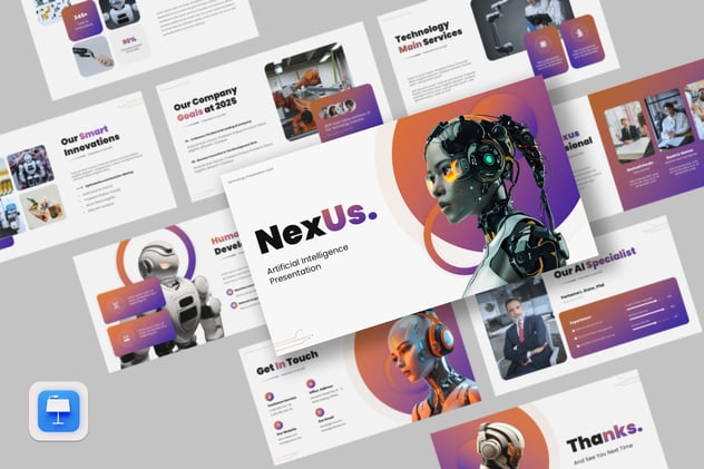 人工智能科技创新企业数字化Keynote模板 - PPT派